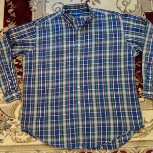 RALPH LAUREN Men's XL Plaid Button Dress Shirt
